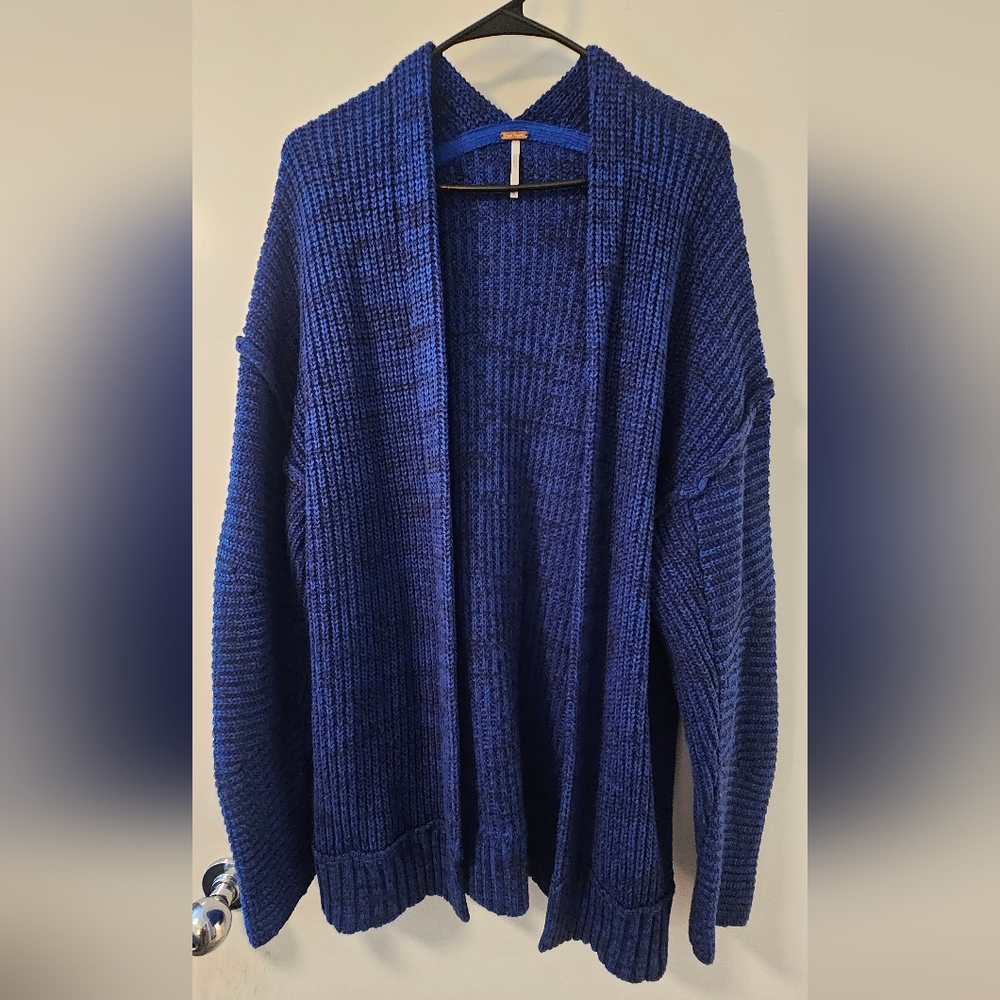 Free People NWOT High Hopes Cardi Blue Combo Cardigan - Small